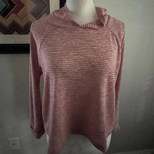 Hot Luxx Mauve Cropped Sheer Hoodie S